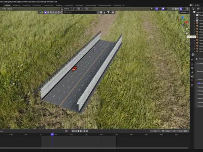 Porsche Taycan Road Scene  Blender File 3D model