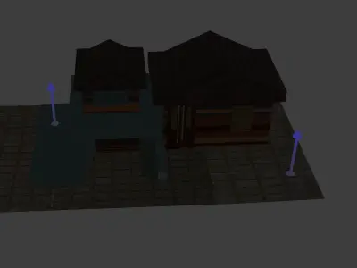 Wooden House Low-poly 3D model