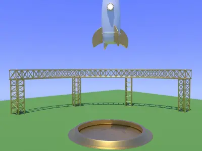 Rocket Ascension cartoon animation Free 3D model