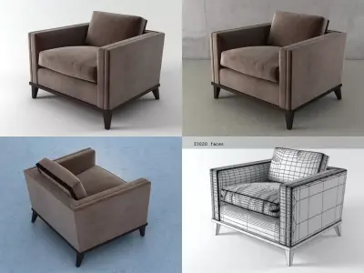 Hudson Club chair 3D model