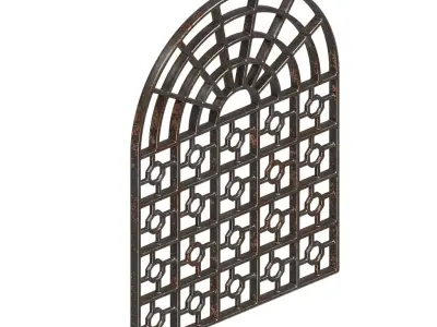 Rusty Iron Arch Window Grill 3D model
