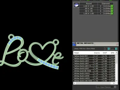 light weight yellow gold  diamond pendent -DOC-P8062 3D print model