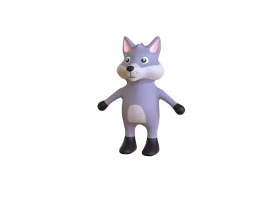 High-Quality 3D Cute Wolf - Animated for Games  Low-poly 3D model