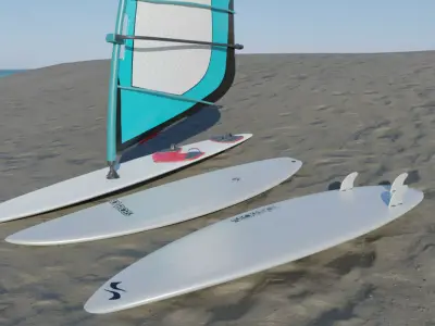Surfboard Low-poly 3D model