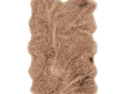 Premium Faux Sheepskin Fur Carpet 3D model