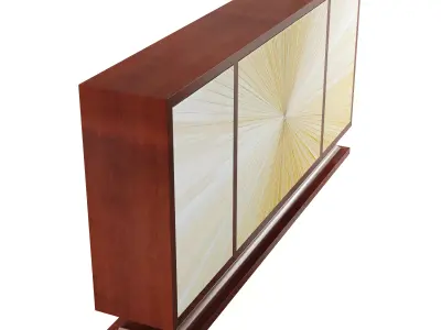 Art Deco Chest with Sunburst Front Panels 3D model