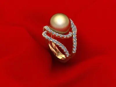 Pear Woman Wedding Ring 195 3D print model