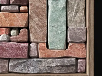 Stone rock panel frame n1 3D model