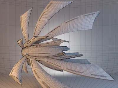 Spaceship Crow Concept Low-poly 3D model