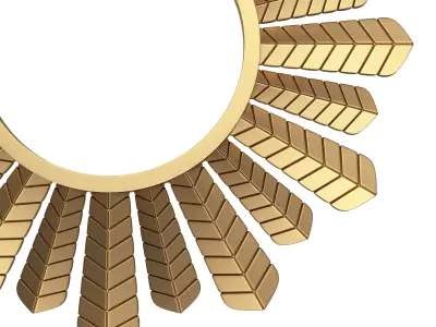 Leaf Round Mirror 02 Low-poly 3D model