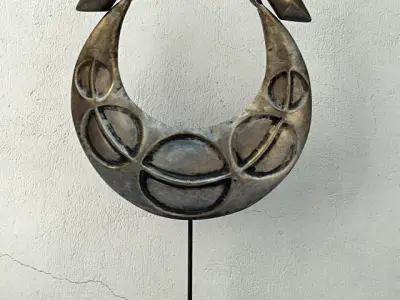 Vintage Tribal Metal Necklaces on Stand Collection