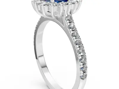 Blue Sapphire Ring Free 3D print model