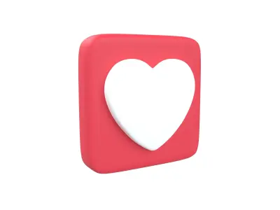 Twitter Heart Decoration v1 001 Low-poly 3D model