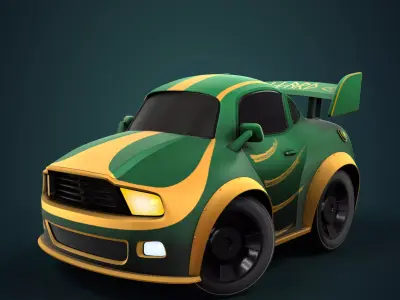 Cartoon Car Low-poly 3D model