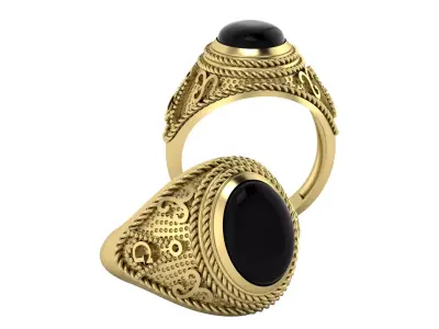 Mens Ring Gold 3D print model