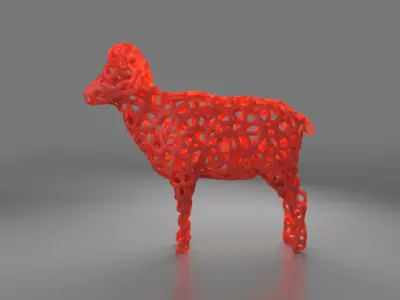Sheep Wireframe 3D print model 3D print model