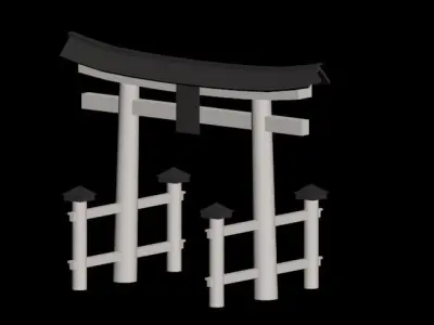 japanese entrance  Low-poly 3D model
