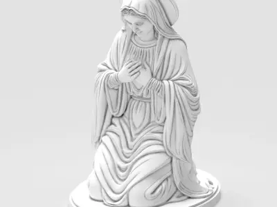 Nativity Virgin Mary Praying Statue  for Nativity Scene  3D print model