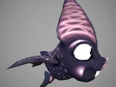 Microbat Cartoon Low-poly 3D model