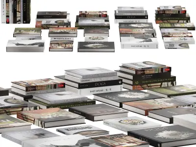 037 Decorative books set 04 Asia and Interior 00 3D model