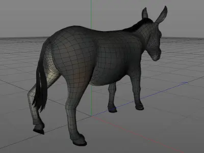 Donkey Low-poly 3D model