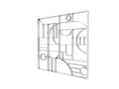 3D Decorative Partition Silver 3D model