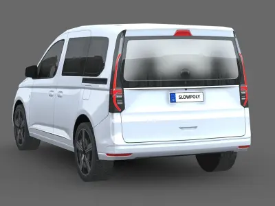 Volkswagen Caddy 2021 Low-poly 3D model