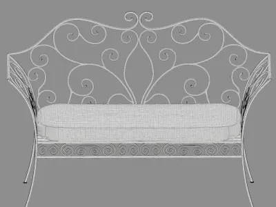 French garden bench 3D model