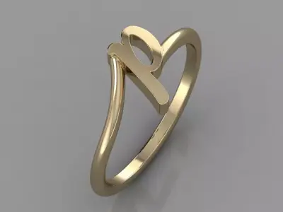 Alphabet Ring  P 3D print model