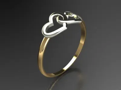Heart ring 15 3D print model