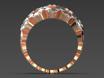 Luxury two-tone ring slim design model gr0090 3D print model