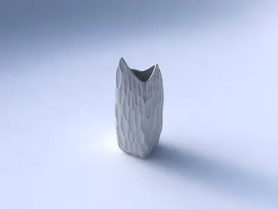 Vase double arc rectangle with bubbles 3D print model