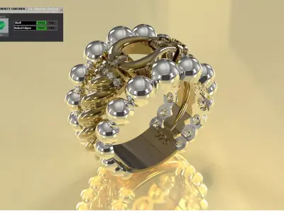 Voluminous Bubble Cluster and Swirl Cocktail Ring model jr00285 3D print model