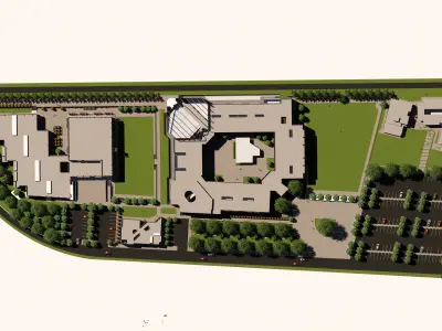 Revit 3d model of a liberal arts university with 2d drawings 3D model