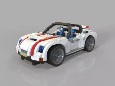 Lego car sport Low-poly 3D model