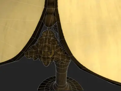 Vintage brass table lamp Low-poly 3D model