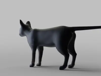 Cat Black NO Rigged in Blender  Low-poly 3D model