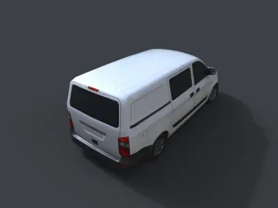 Generic Minivan White Low-poly 3D model