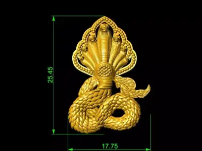 Khmer Dragon Neak Khmer Pendant 3D print model