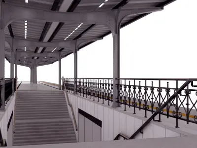 Train platform 3D model 3D model