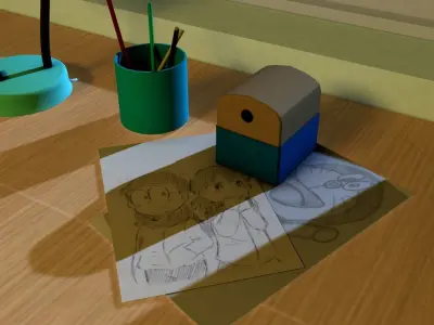 Nobita room Low-poly Low-poly 3D model