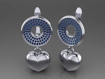 Heart earrings 3D print model