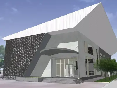 Laboratory building with precast wall 3D model