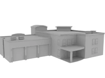 Fire Station Low-poly 3D model