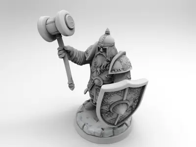dwarf knight miniature 1 3D print model