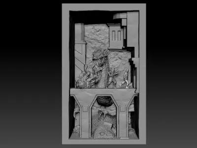 BookNook Lamp The Hobbit Erebor the Battle of Torrin and Smaug 3D print model