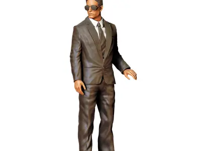 N3 Bodyguard taking care of celebrity holding car door 3D print model