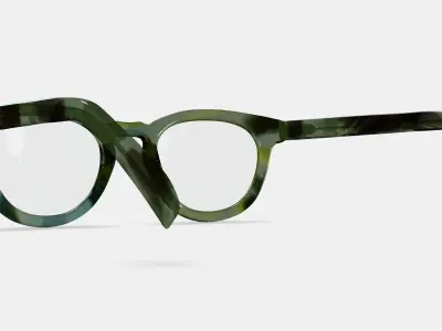 Ainsley Low Bridge Fit Eyeglasses in Striped Cypress 3D model