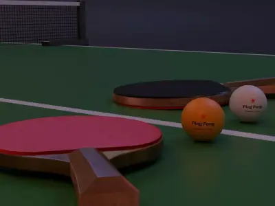 Table Tenis Low-poly 3D model