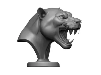 panther head bust 3D print model